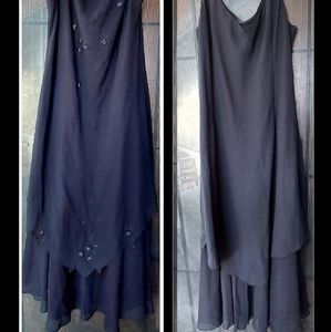 Formal Ocassion Black Dress embroidered detail